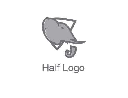 abstract elephant face in shield