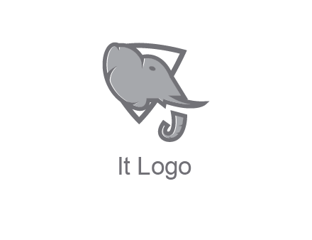 abstract elephant face in shield