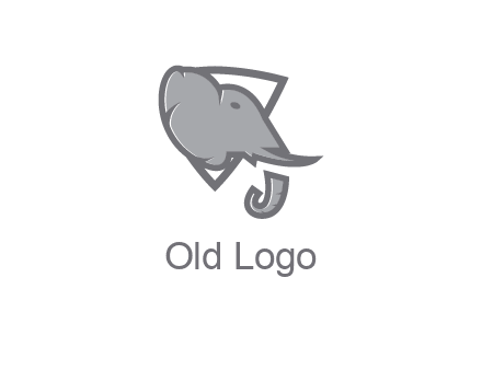 abstract elephant face in shield