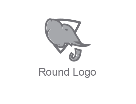 abstract elephant face in shield