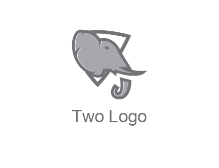 abstract elephant face in shield