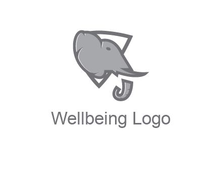 abstract elephant face in shield