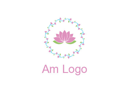 lotus in circle of flowers