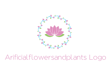 lotus in circle of flowers