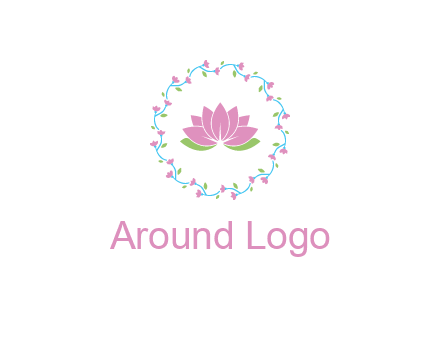 lotus in circle of flowers
