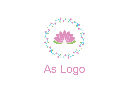 lotus in circle of flowers