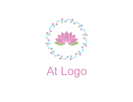 lotus in circle of flowers