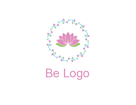 lotus in circle of flowers