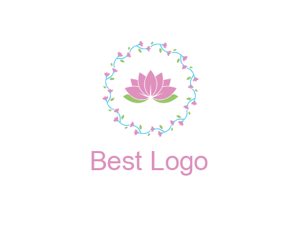 lotus in circle of flowers