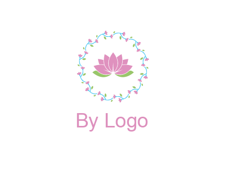 lotus in circle of flowers