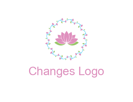 lotus in circle of flowers