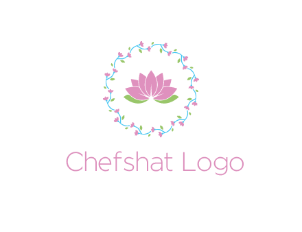 lotus in circle of flowers