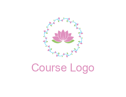 lotus in circle of flowers