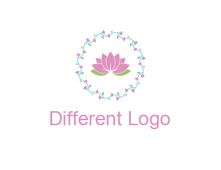 lotus in circle of flowers