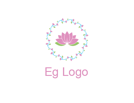 lotus in circle of flowers