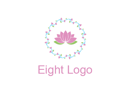 lotus in circle of flowers