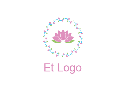 lotus in circle of flowers