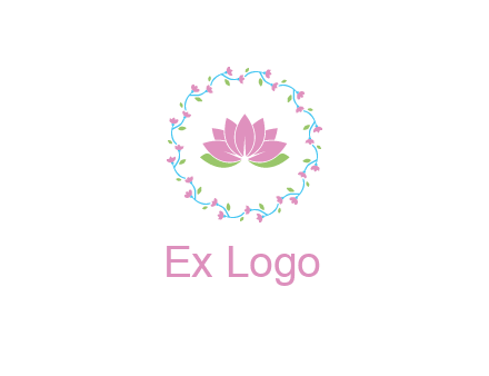 lotus in circle of flowers
