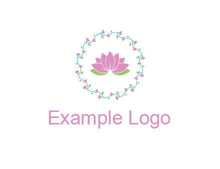 lotus in circle of flowers