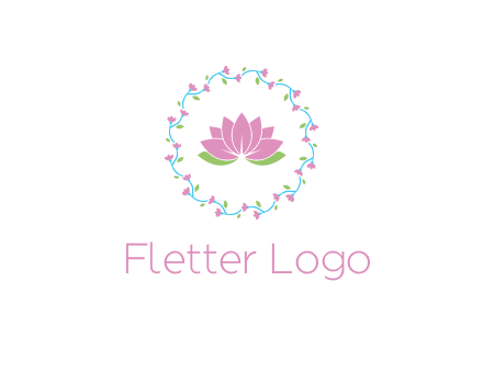 lotus in circle of flowers