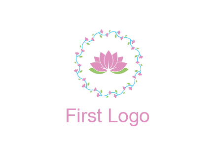 lotus in circle of flowers