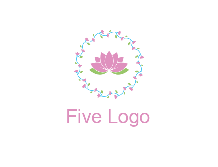 lotus in circle of flowers