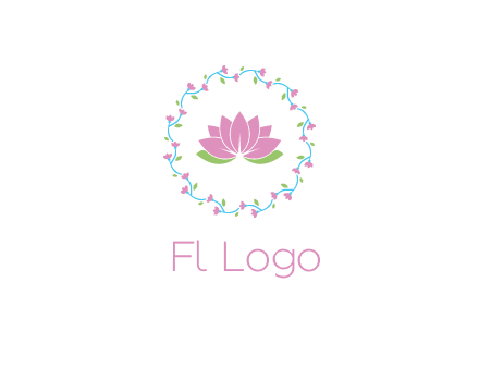 lotus in circle of flowers