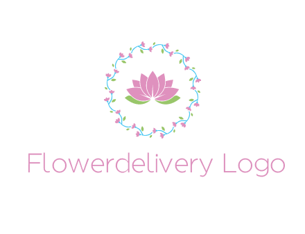 lotus in circle of flowers
