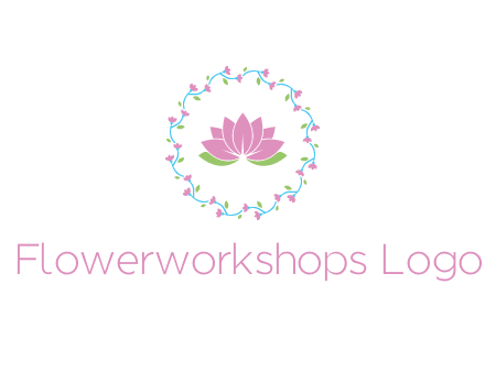 lotus in circle of flowers