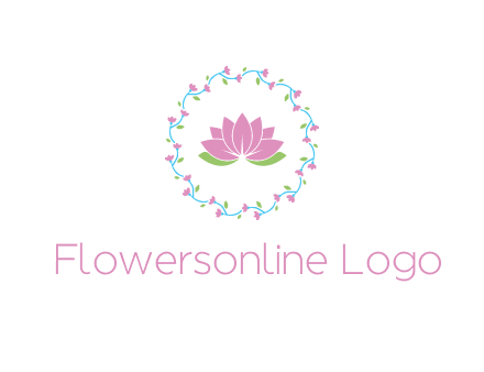 lotus in circle of flowers