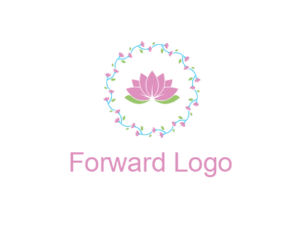 lotus in circle of flowers