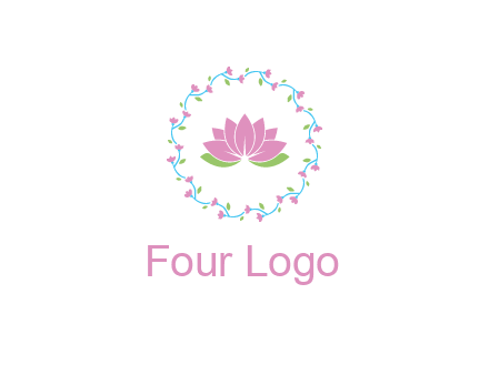 lotus in circle of flowers