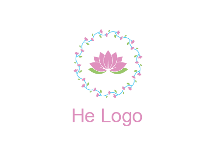 lotus in circle of flowers