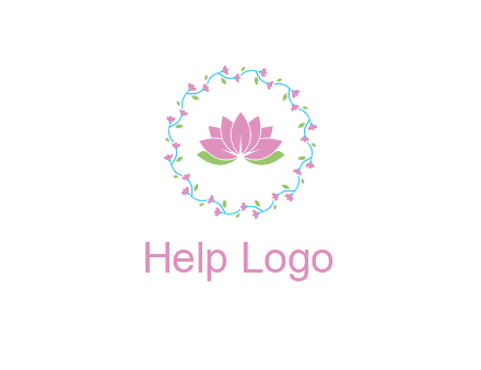 lotus in circle of flowers