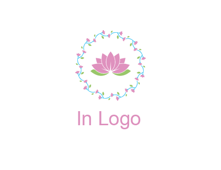 lotus in circle of flowers