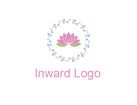 lotus in circle of flowers
