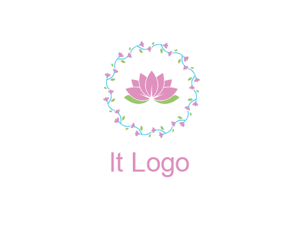 lotus in circle of flowers