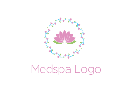 lotus in circle of flowers