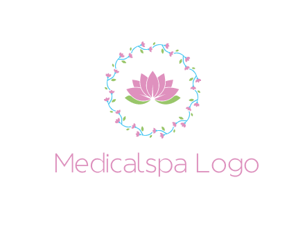 lotus in circle of flowers