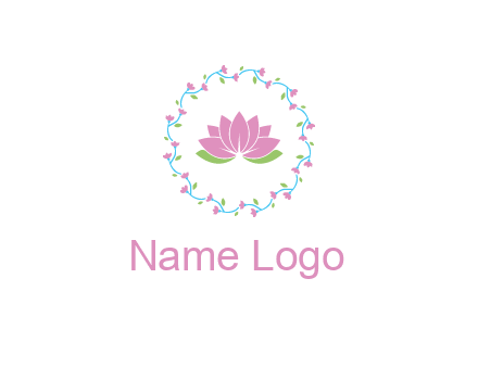 lotus in circle of flowers