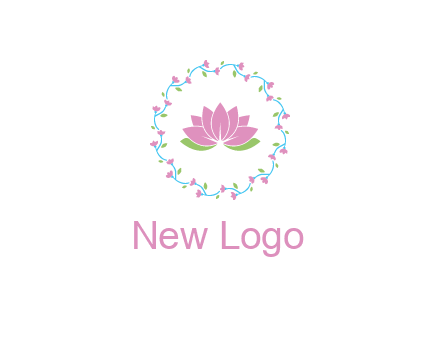 lotus in circle of flowers