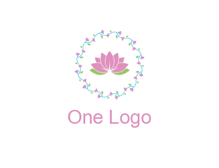 lotus in circle of flowers