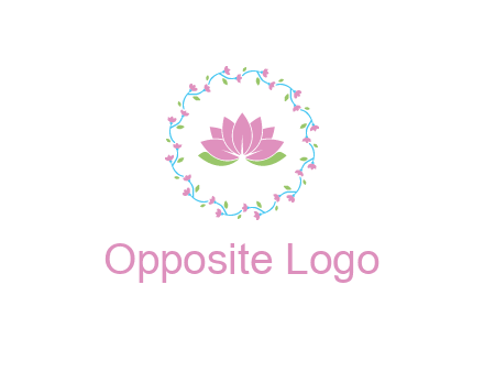 lotus in circle of flowers