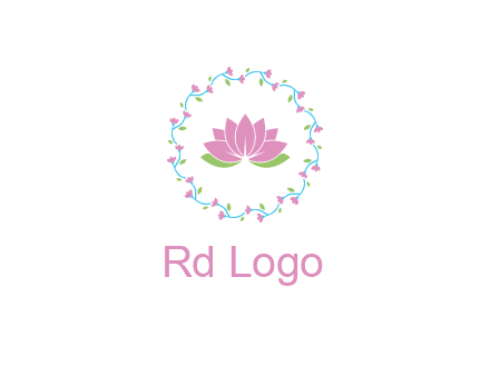lotus in circle of flowers