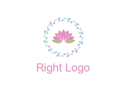 lotus in circle of flowers