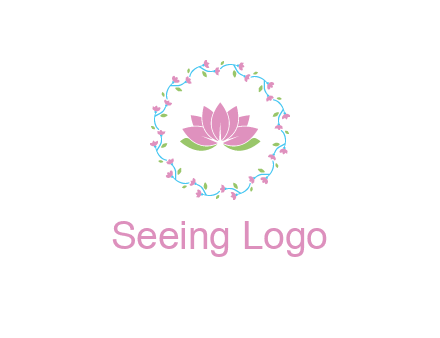 lotus in circle of flowers