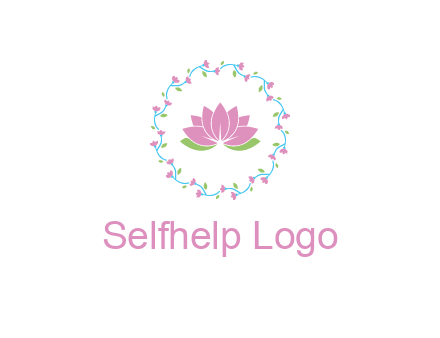 lotus in circle of flowers