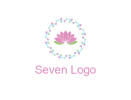 lotus in circle of flowers