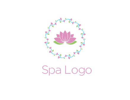 lotus in circle of flowers