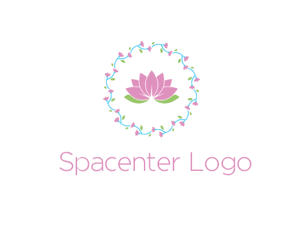 lotus in circle of flowers